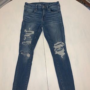 Ripped American eagle jeans.